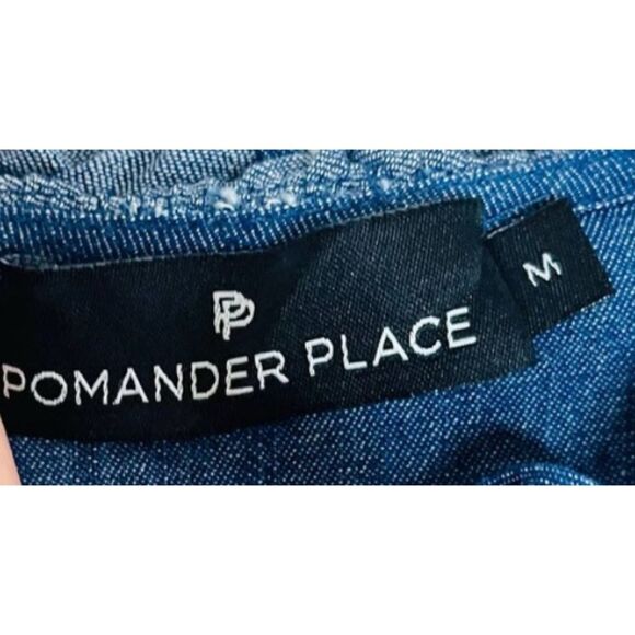 Pomander Place Claiborne Chambray Denim Cotton Dress Size M - Picture 7 of 8